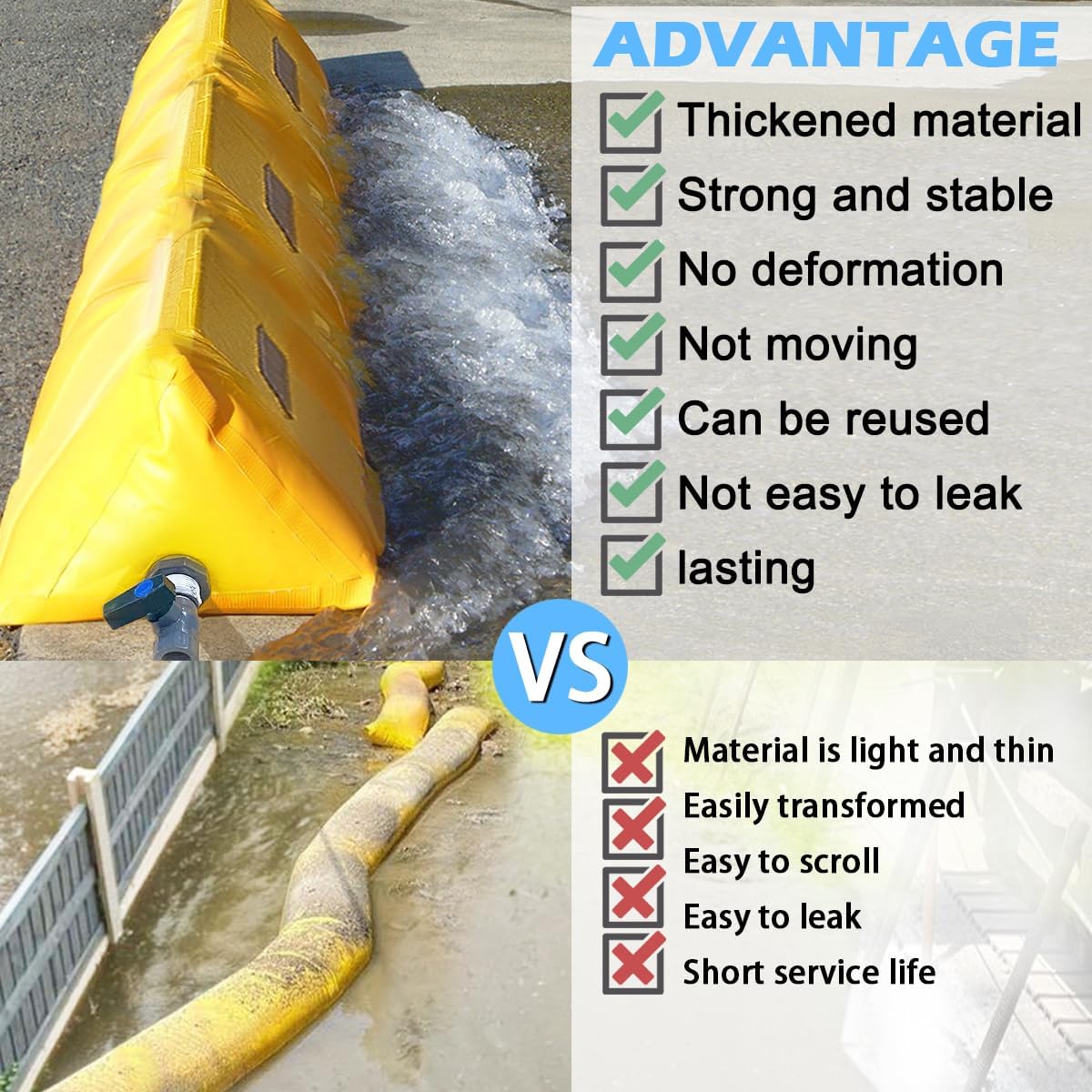 Heavy-Duty PVC Water-Filled Flood Barrier for Emergency Protection