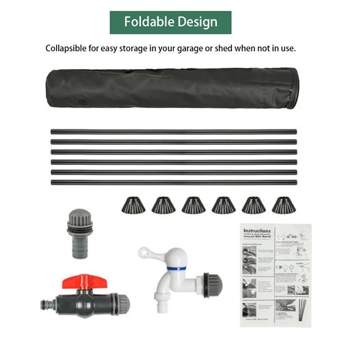 66-Gallon Portable PVC Rainwater Barrel – Foldable Collection Tank