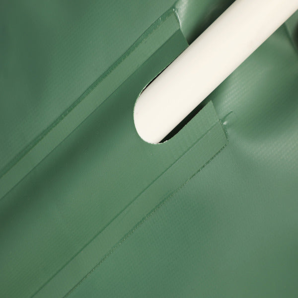 PVC rain barrel with spigot and overflow valve for garden use