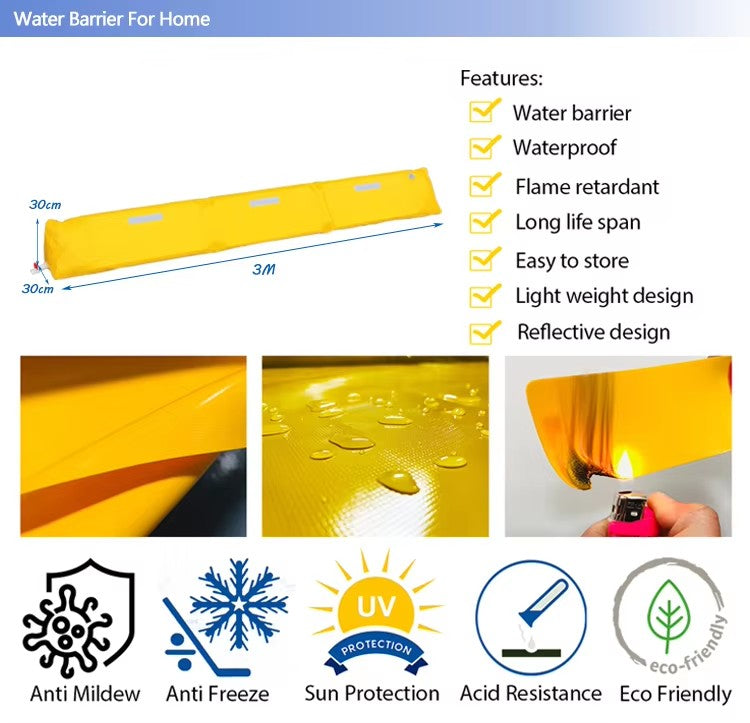 CE-Certified Foldable PVC Flood Barrier Hose for Home Protection