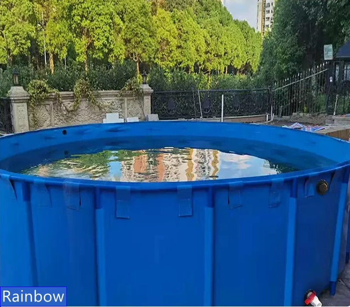 Rainbow Round PVC Fish Pond – Bracket-Supported Aquaculture Tank