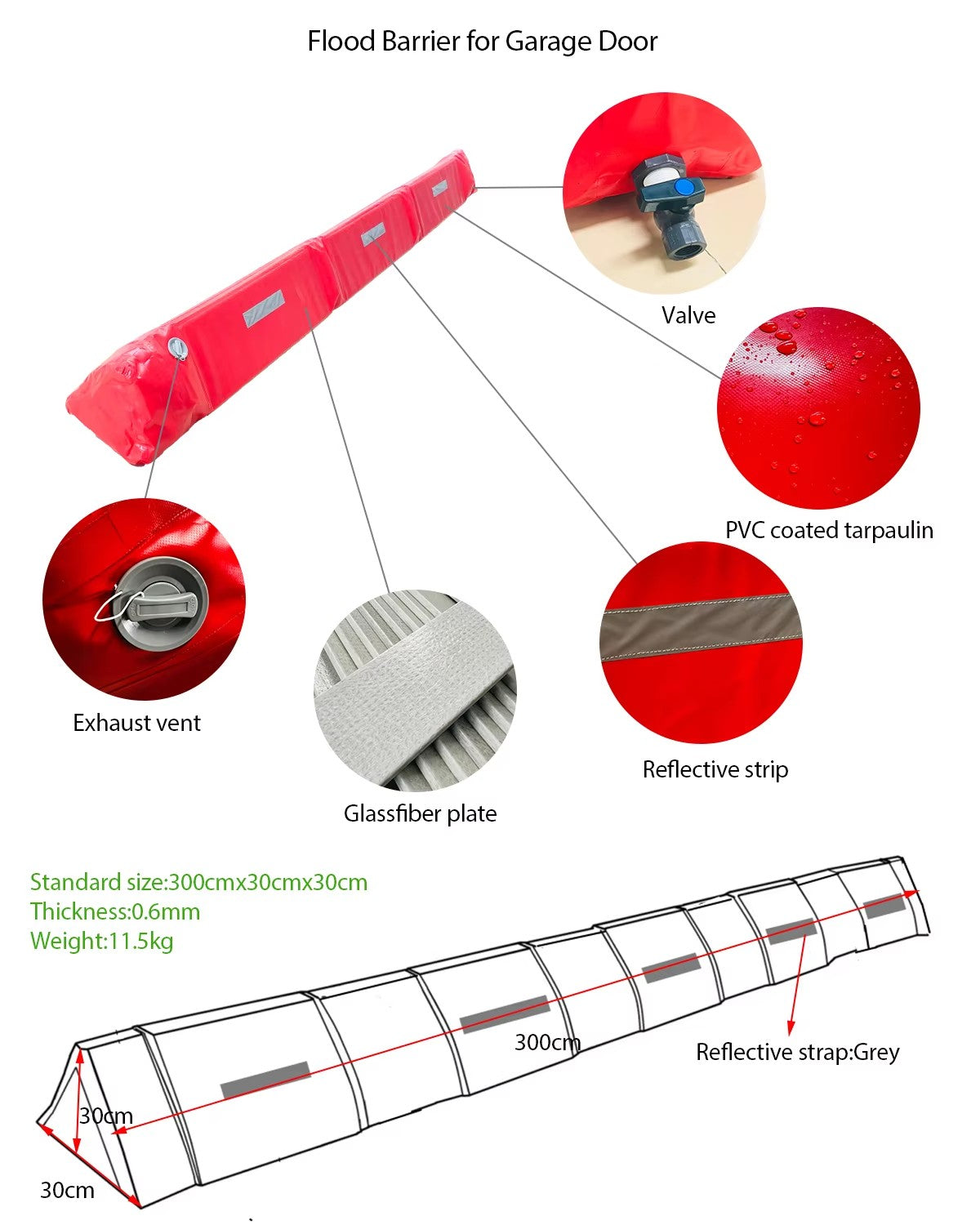 Factory-Direct Foldable PVC Flood Barrier for Home Protection