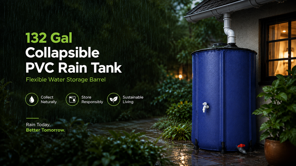 132 Gal Collapsible PVC Rain Tank – Smart Storage Without the Bulk