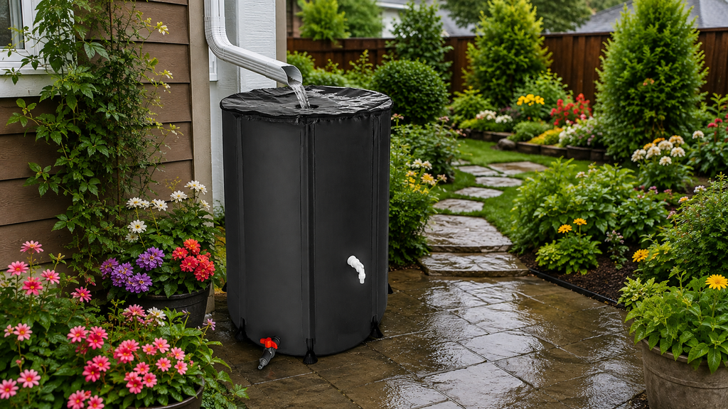 Store More Rainwater with a Flexible 132-Gallon PVC Tank