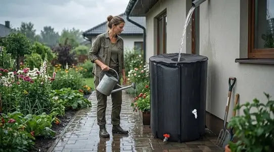 Portable 66-Gallon Rainwater Tank for Easy Water Collection
