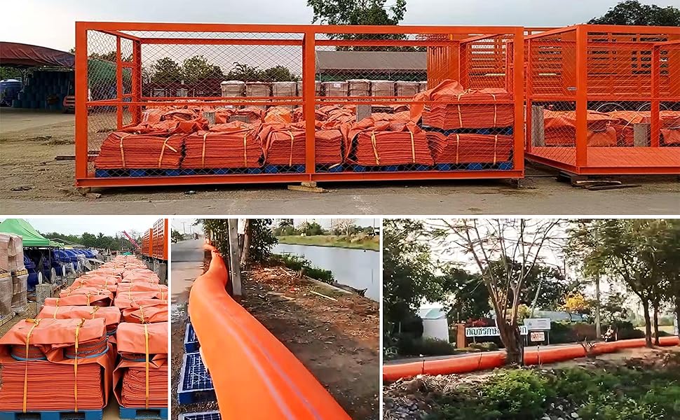 Inflatable Water-Filled Flood Barrier for Garage & Doorway Protection