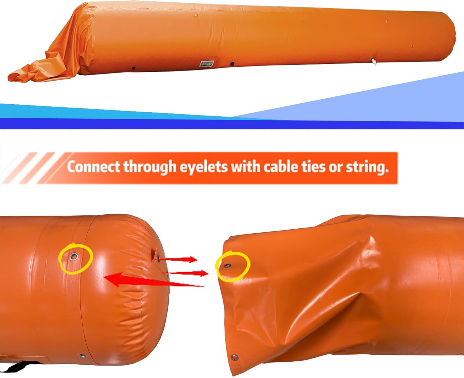 Inflatable Water-Filled Flood Barrier for Garage & Doorway Protection